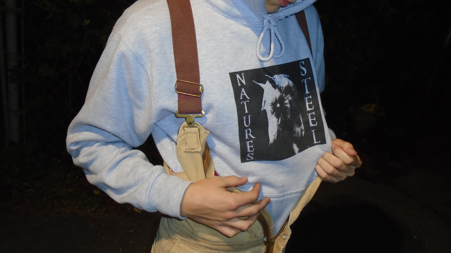 "Horse eye" heather grey hoodie